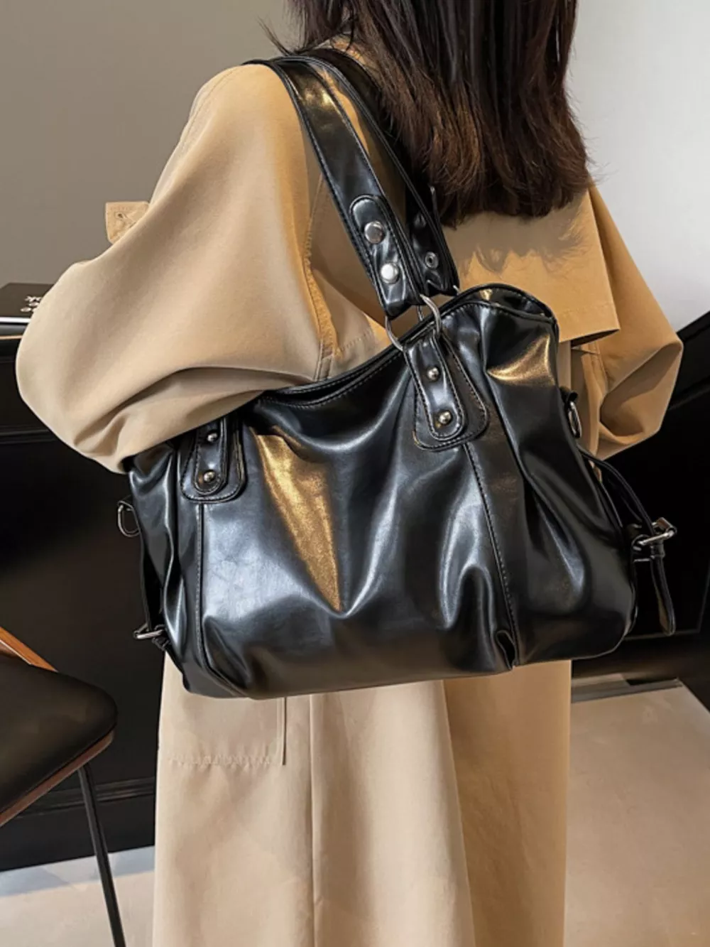 Vintage Style Leather Handbag, image 2