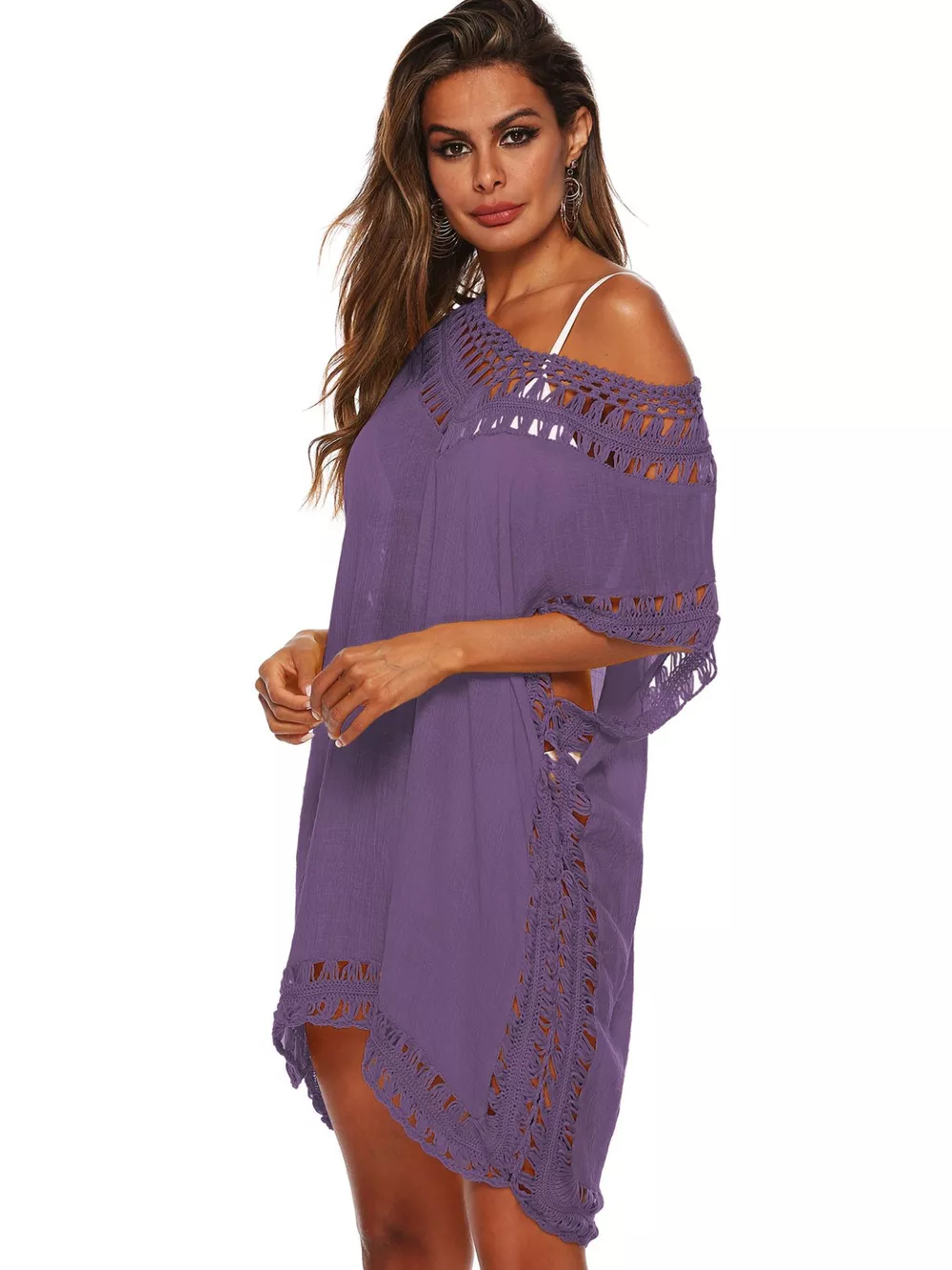 Crochet Trim V-Neck Cover-Up Dress, image 17