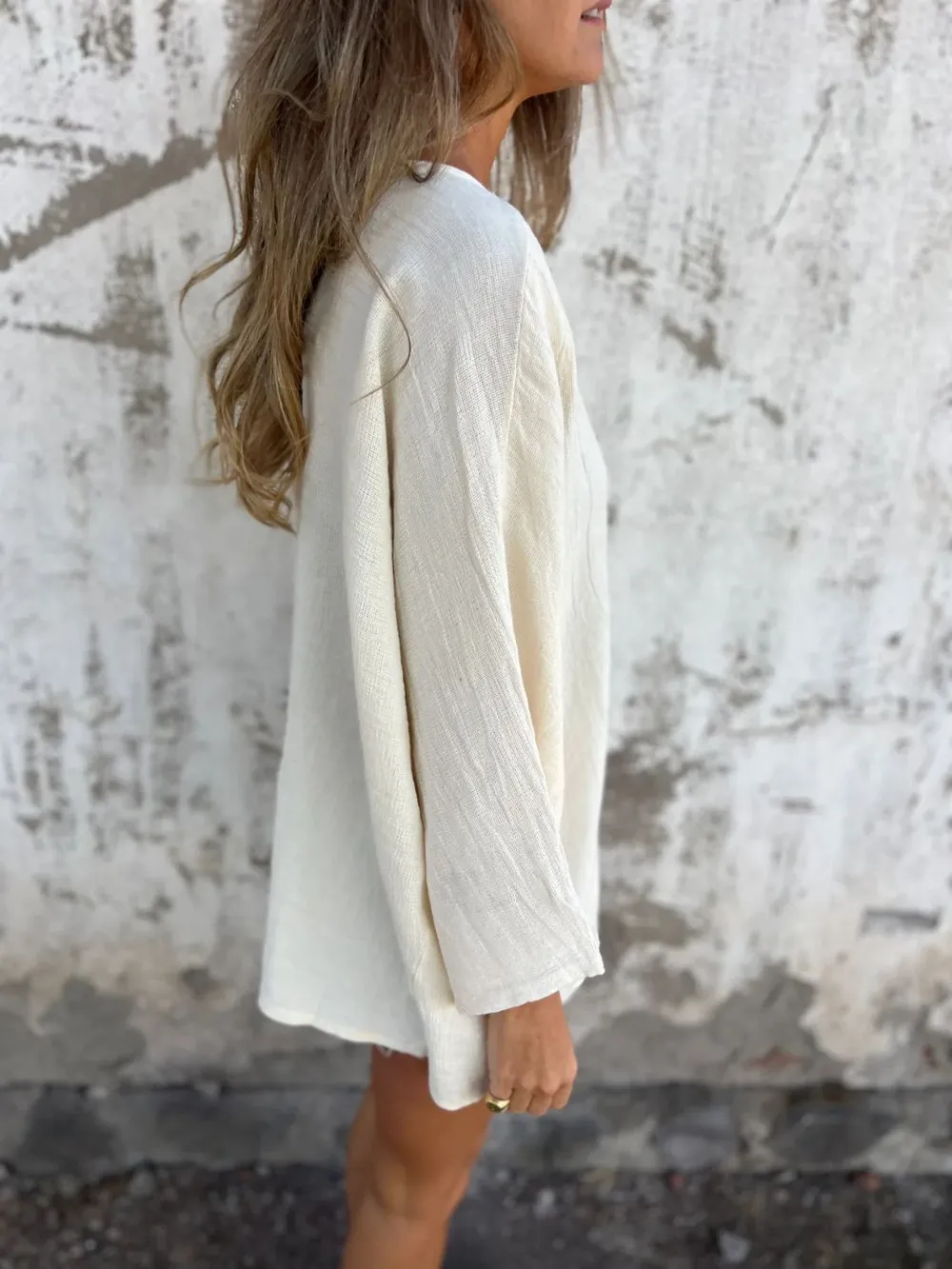 Full Size One Button Long Sleeve Shirt Plus Size, image 25