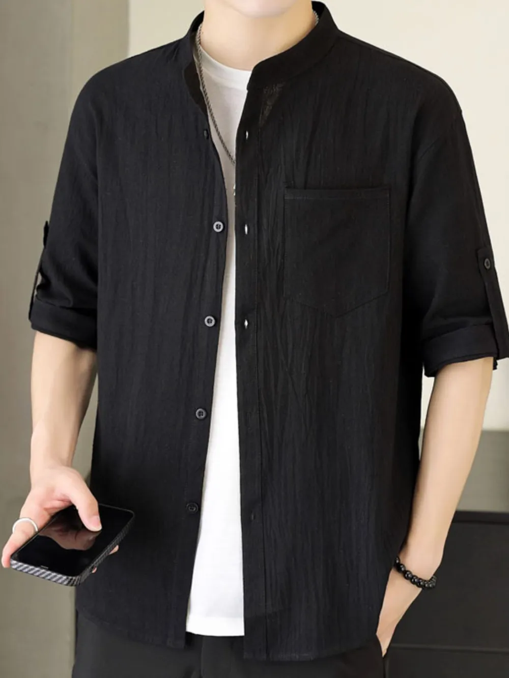 Men's Plus Size Button Up Short Sleeve Shirt