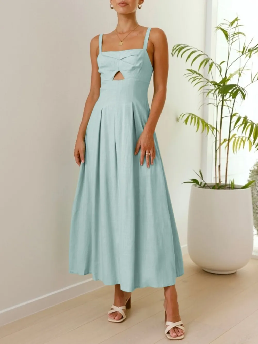 Cutout Square Neck Cami Dress, image 2