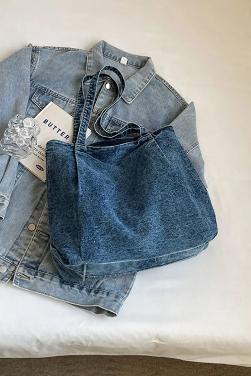 Medium Denim Tote Bag, image 18