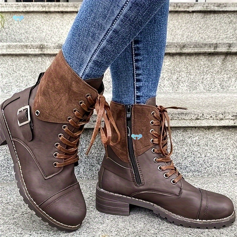 Lace-Up Block Heels Boots, image 11
