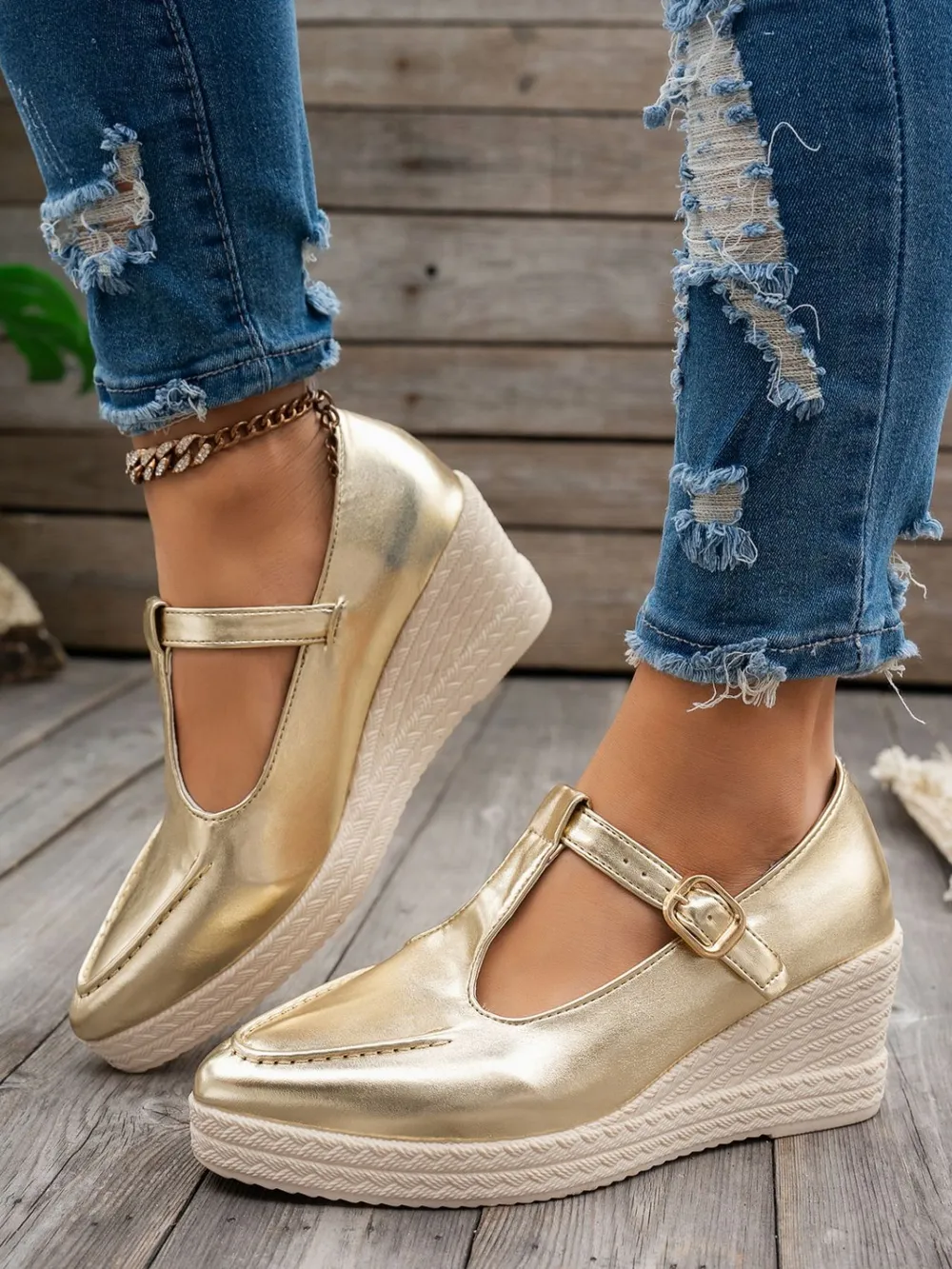 Point Toe Wedge Loafers, image 5