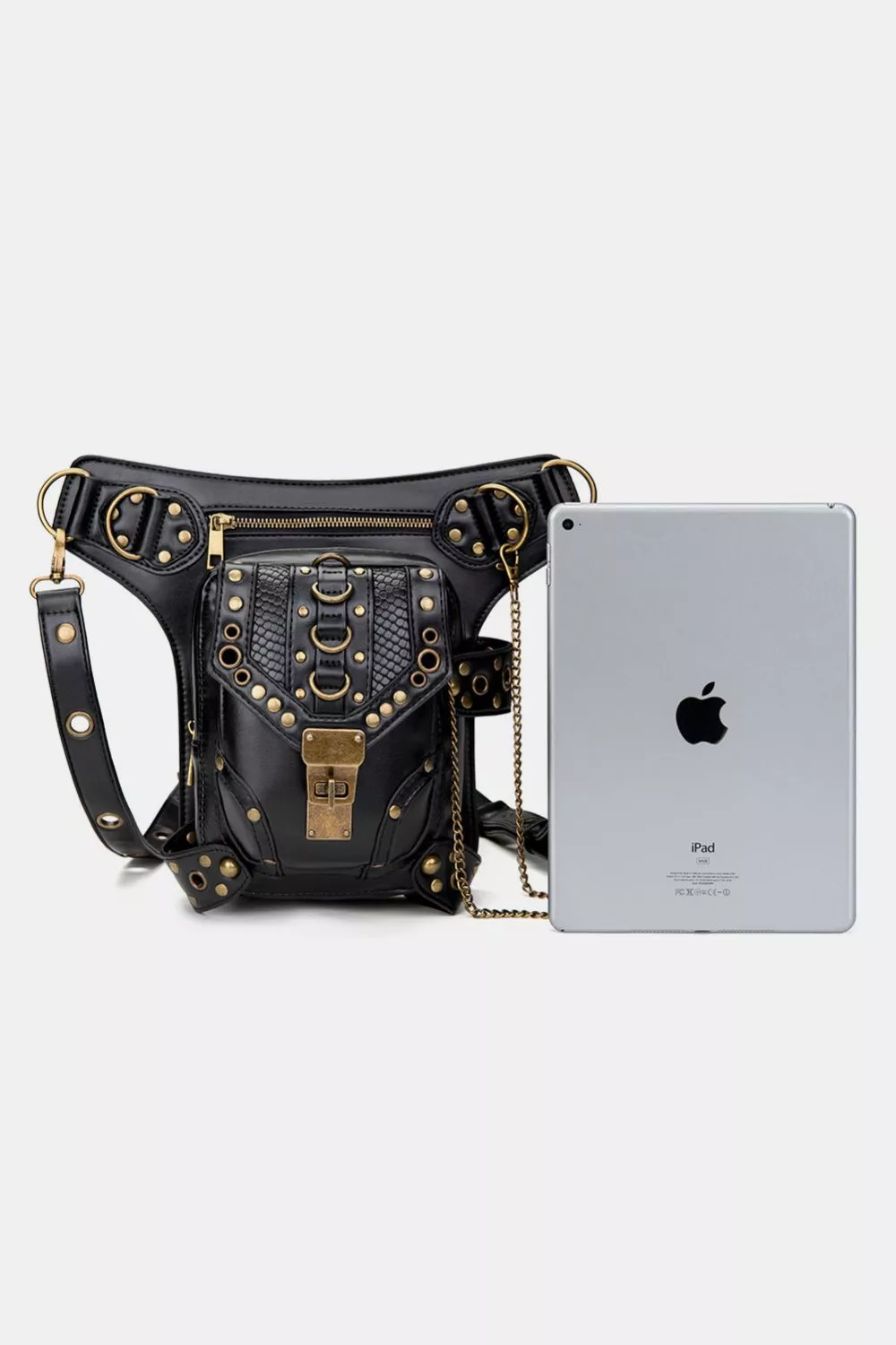 Steampunk Rivet Decor Multipurpose Crossbody Bag, image 4