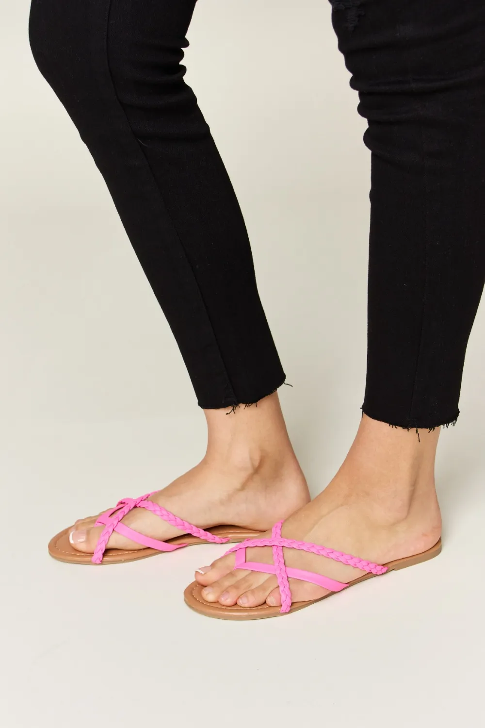 Crisscross PU Leather Open Toe Sandals, image 6