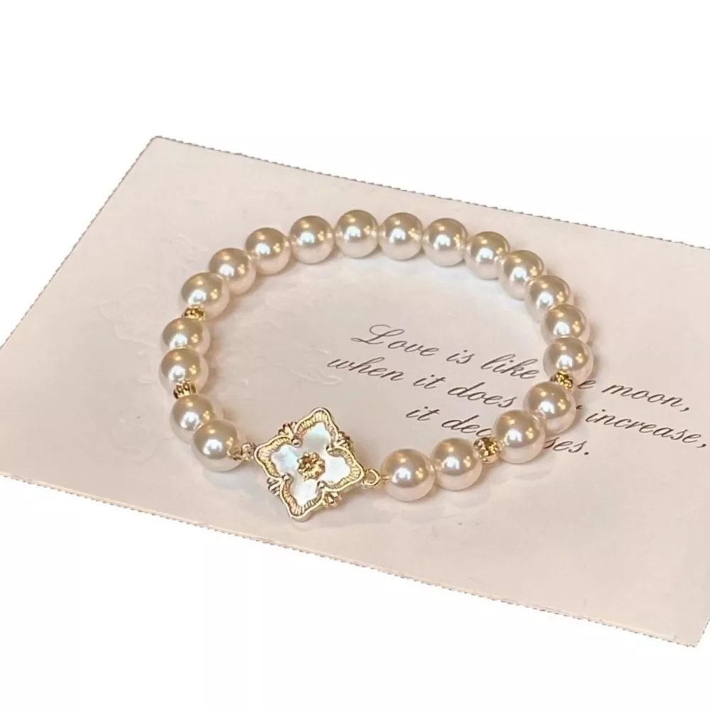 18K Gold-Plated Pearl Bracelet, image 4