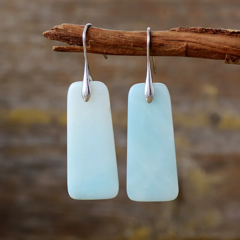 Natural Stone Geometric Shape Earrings, image 3
