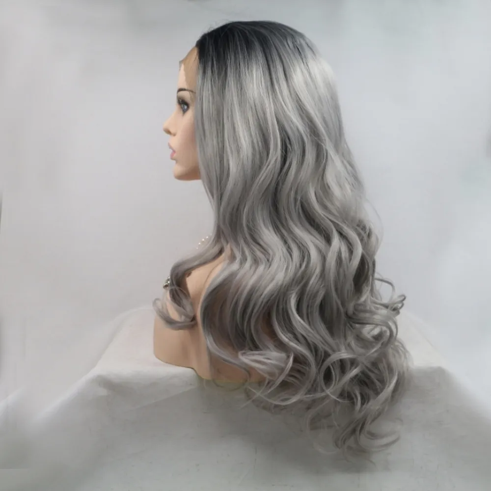 13*3" Lace Front Wigs Synthetic Long Wavy 24" 130% Density, image 3
