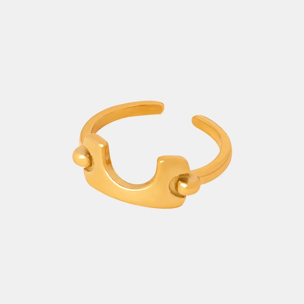 18K Gold-Plated Irregular Open Ring, image 2