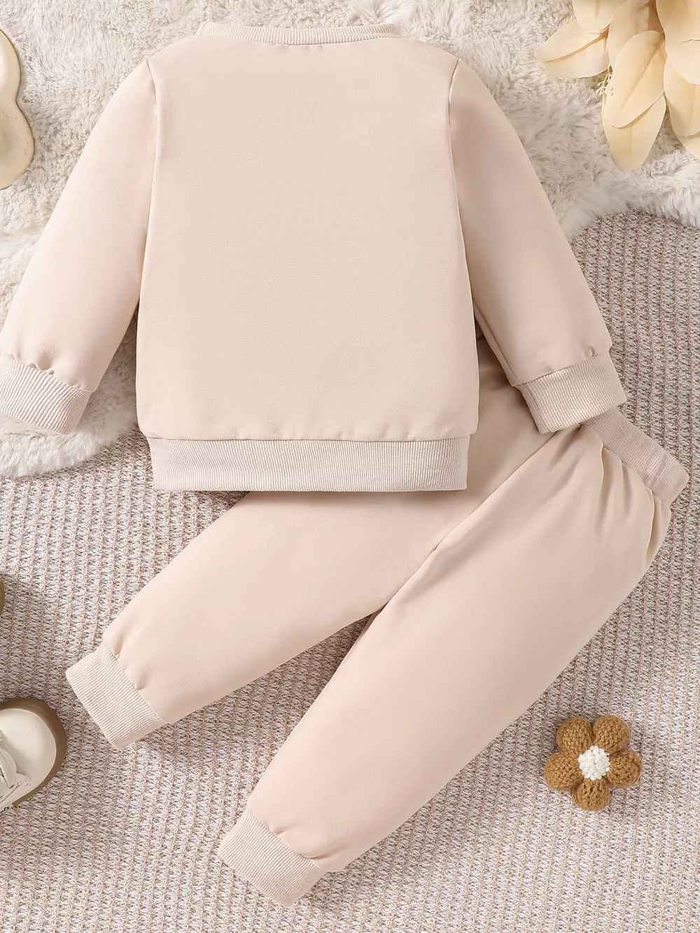Children's Letter Round Neck Top and Pants Set, image 5