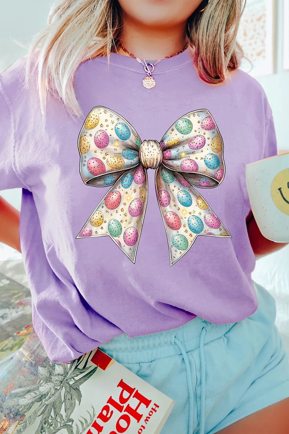Bow Graphic Round Neck Short Sleeve T-Shirt, image 5