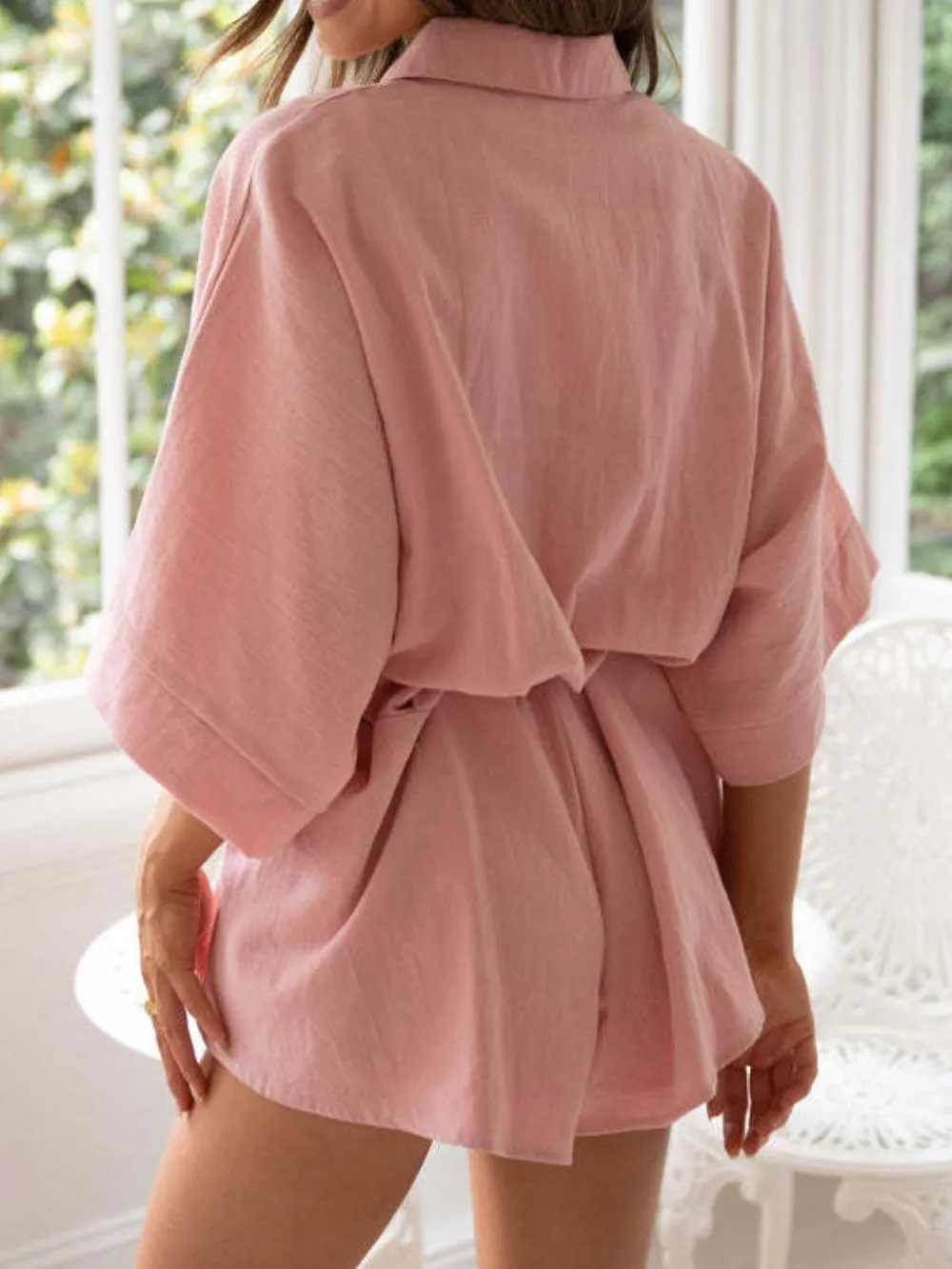 Collared Neck Half Sleeve Romper, image 10