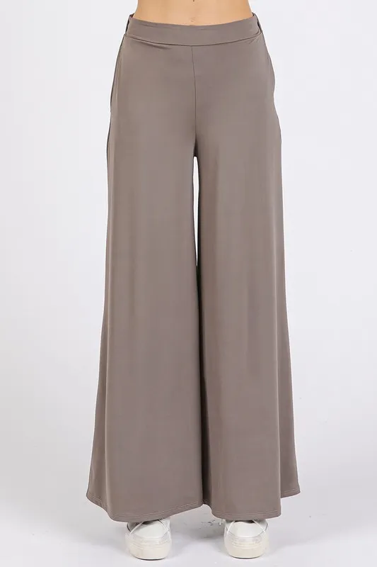 Yoga Air Stretch Elastic Waist Wide Leg Pants, image 2
