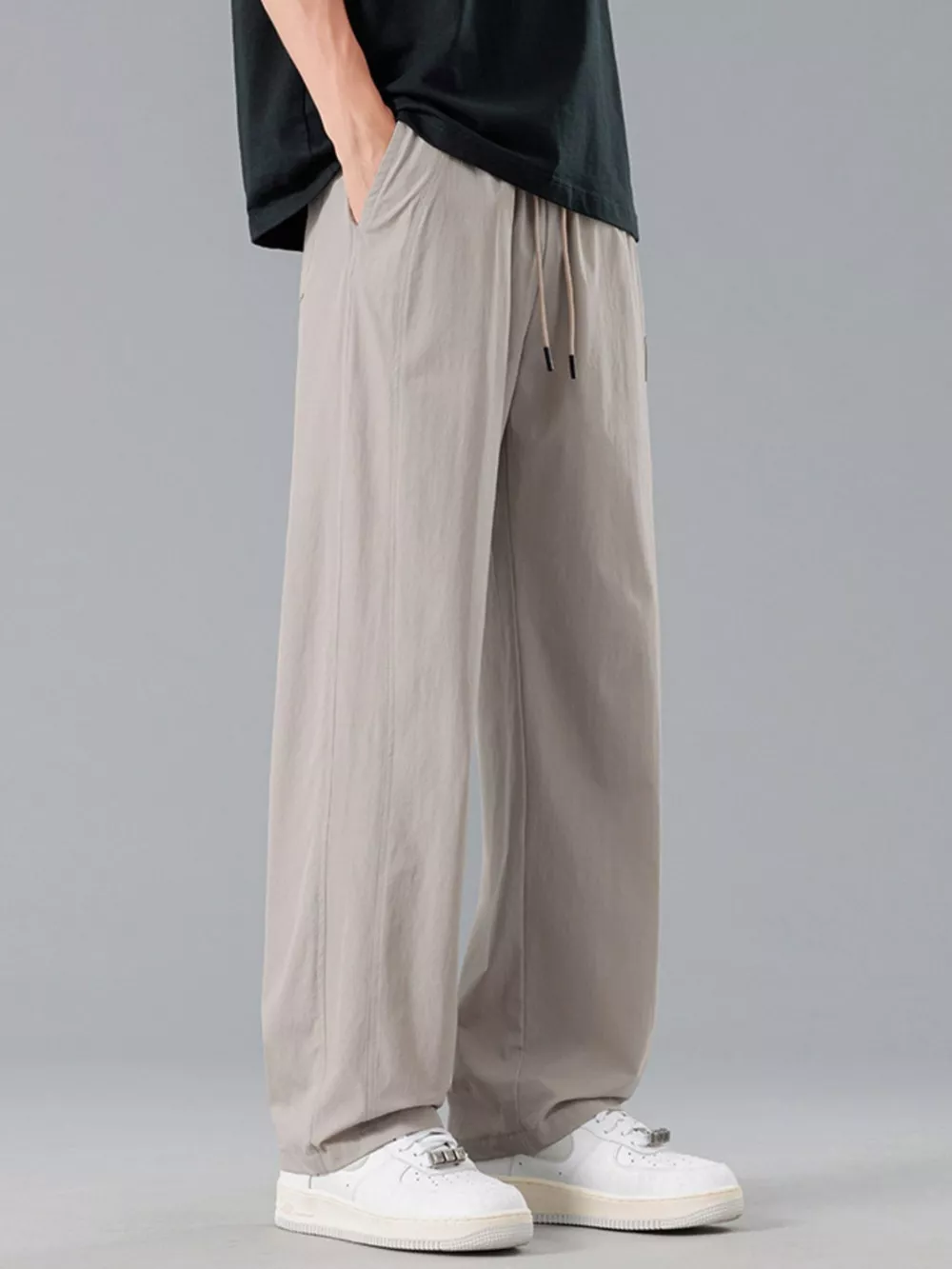 Men's Plus Size Loose Fit Drawstring Casual Pants, image 3