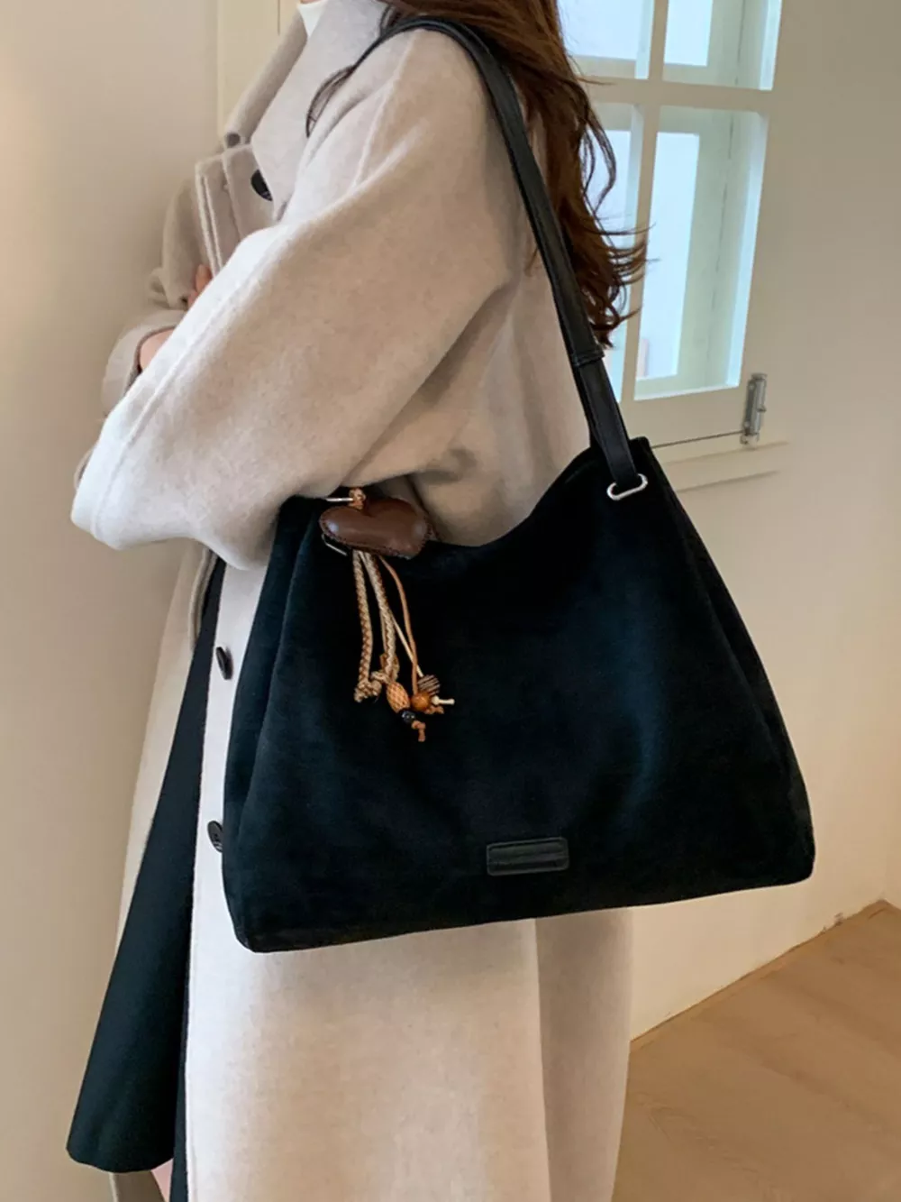 Decorative Tassel Charm Shoulder Bag, image 2