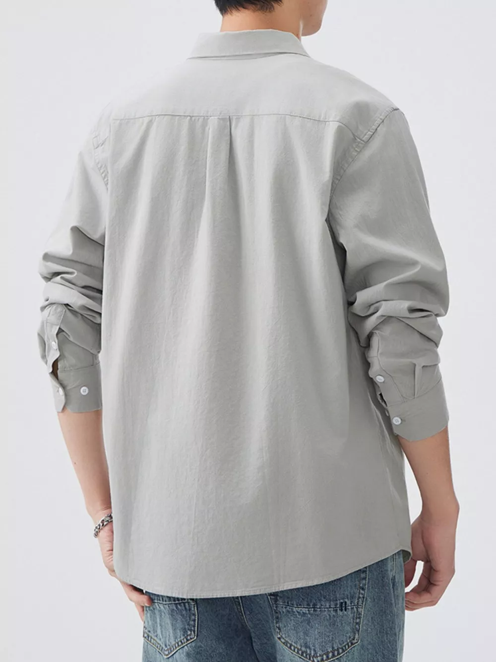 Men's Plus Size Long Sleeve Button-Up Shirt, image 7