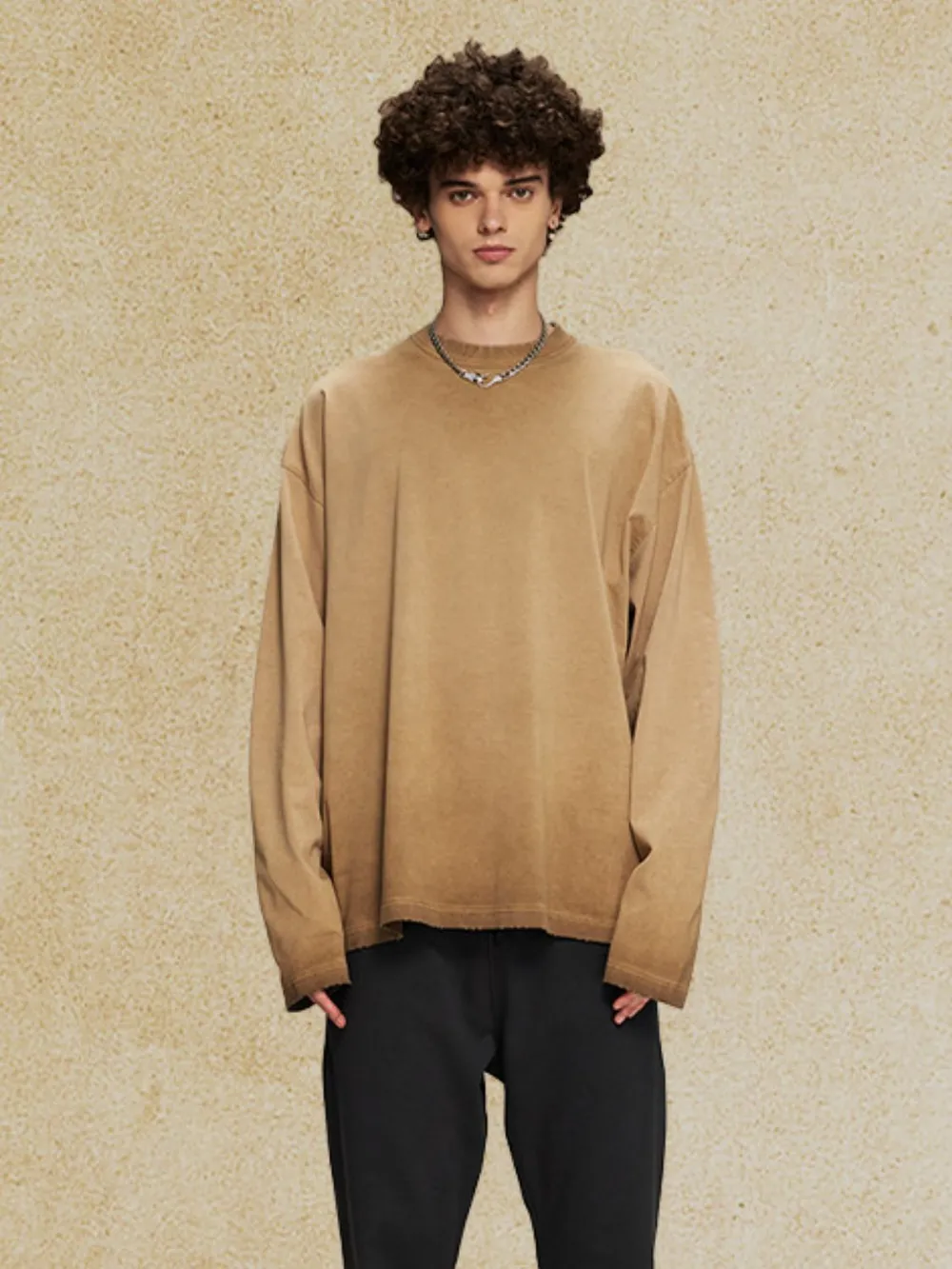 Men's Round Neck Long Sleeve T-Shirt, image 3
