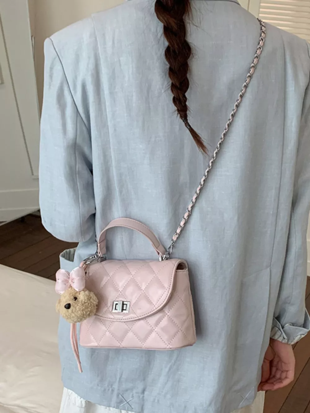 Quilted Chain Strap Crossbody Bag, image 4