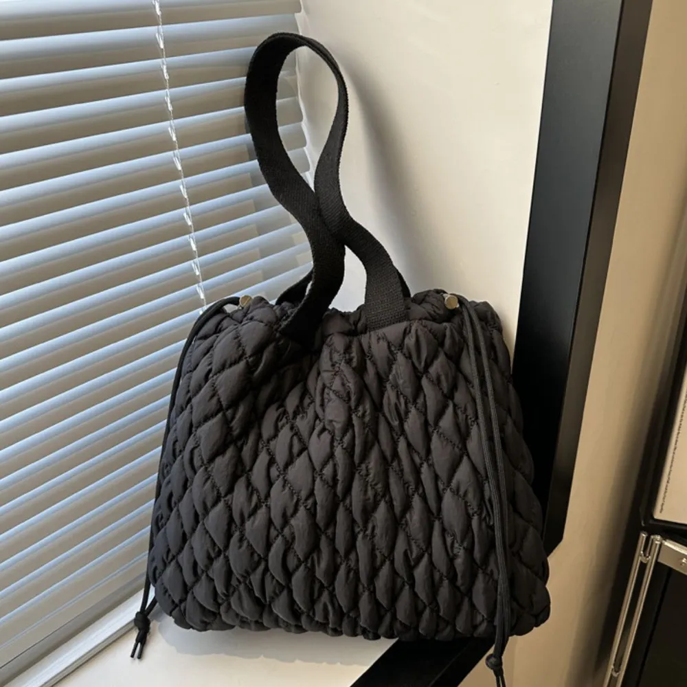 Drawstring Bubble Texture Tote Bag, image 8