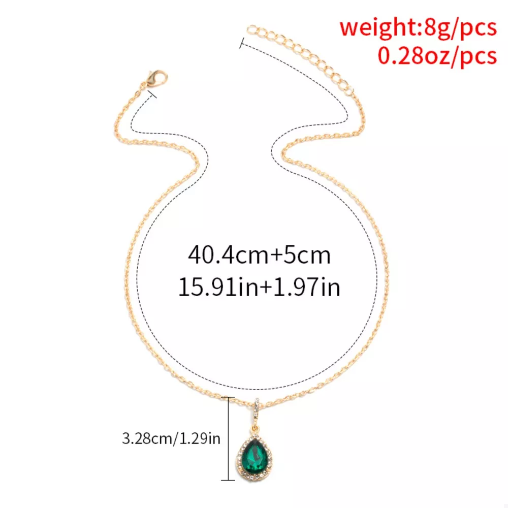 18K Gold-Plated Teardrop Pendant Necklace, image 8