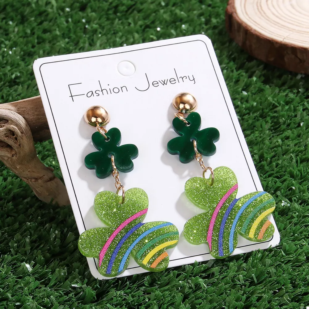 Lucky Clover Dangle Earrings, image 10
