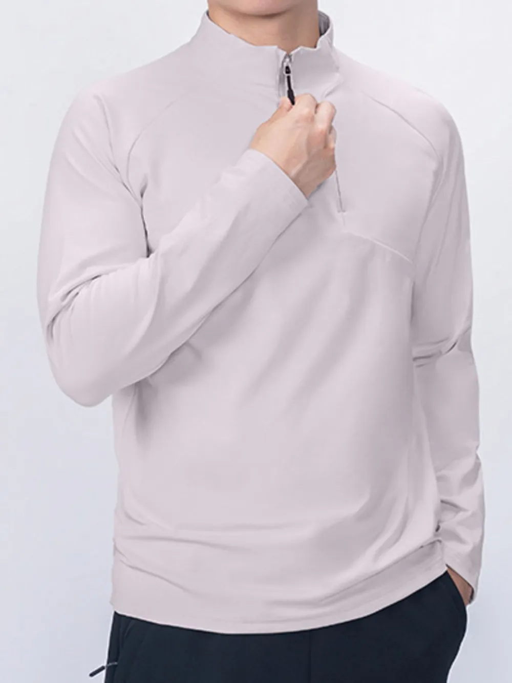 Men's Plus Size Quarter Zip Long Sleeve top, image 6