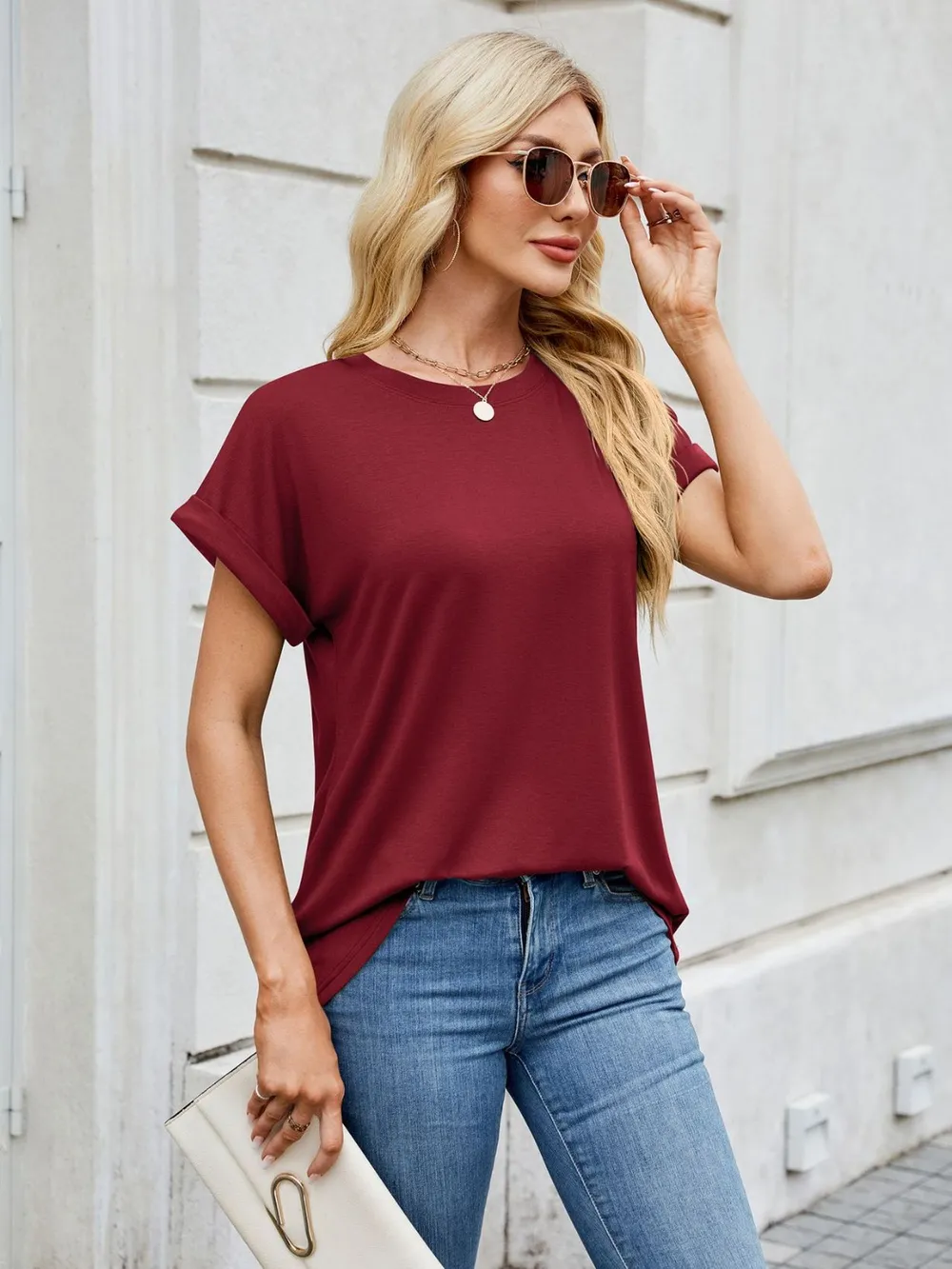 Round Neck Short Sleeve T-Shirt, image 30