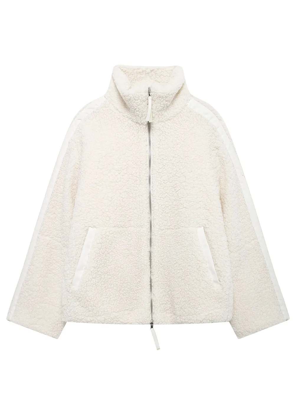 Zip Up Turtleneck Long Sleeve Plush Jacket, image 11