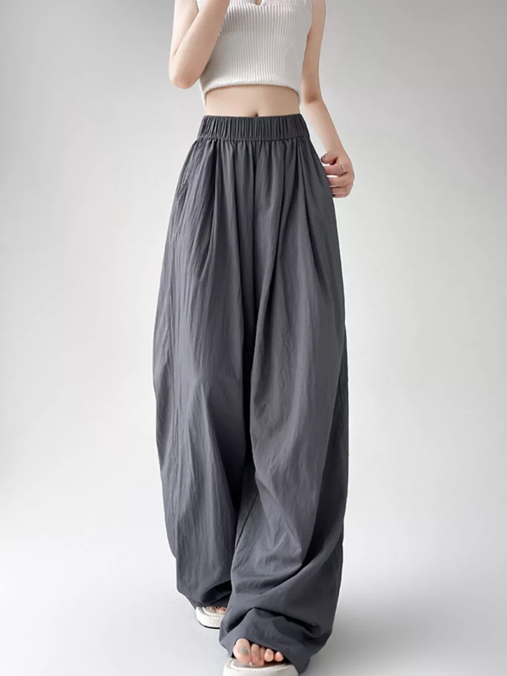 High-Waisted Loose Fit Wide-Leg Casual Pants, image 35