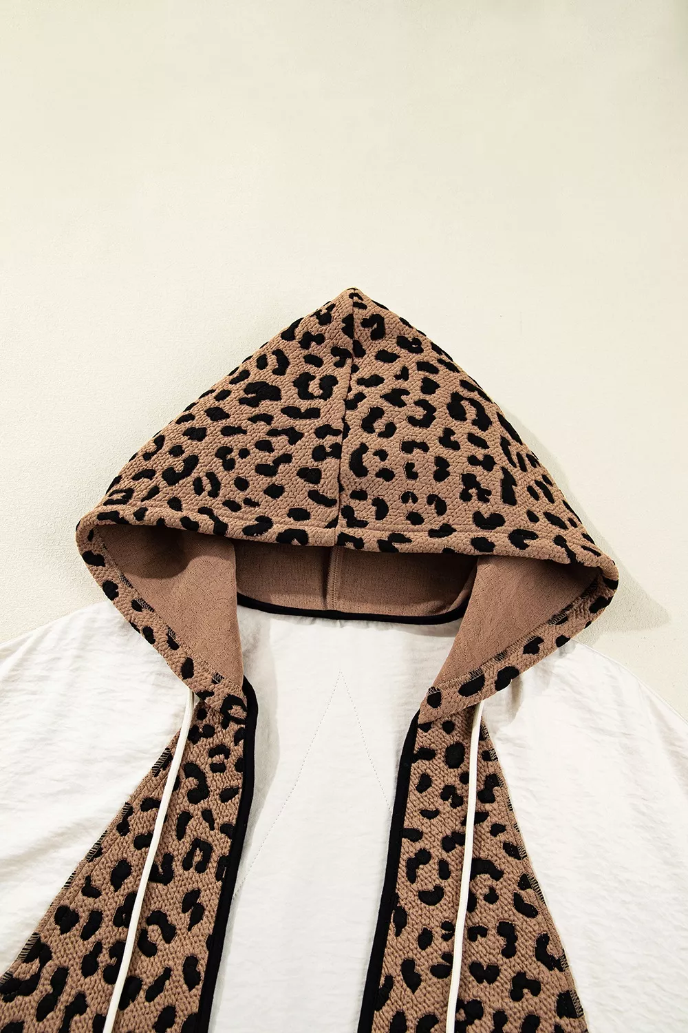 Drawstring Leopard Long Sleeve Hooded Jacket, image 10
