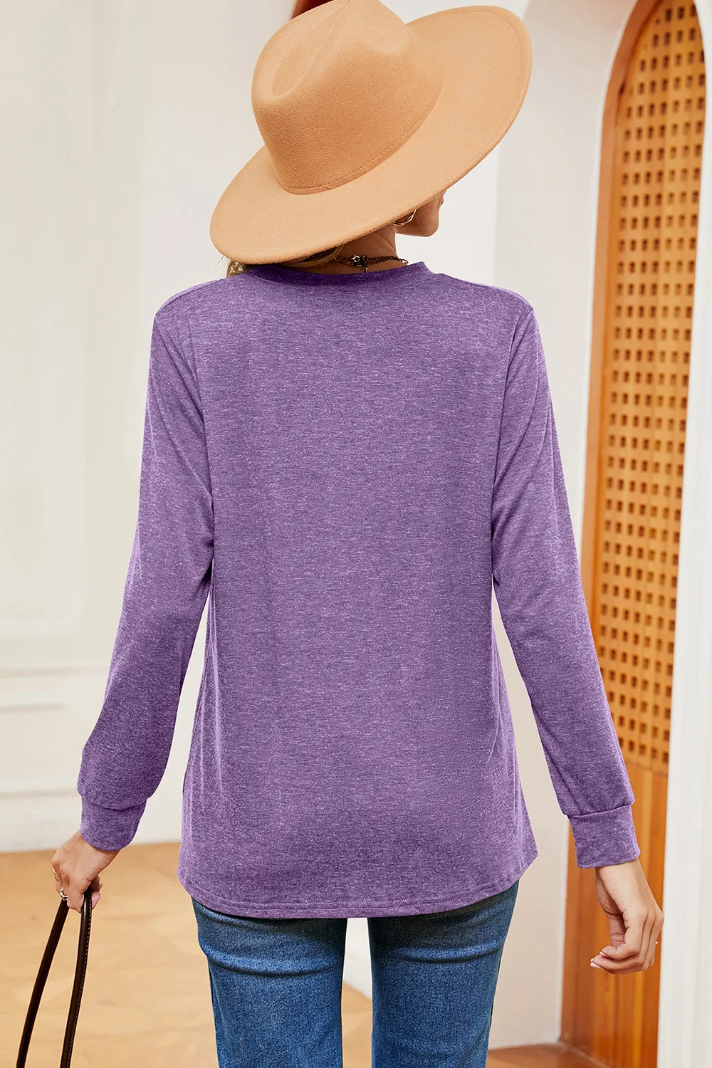 Notched Long Sleeve T-Shirt, image 27