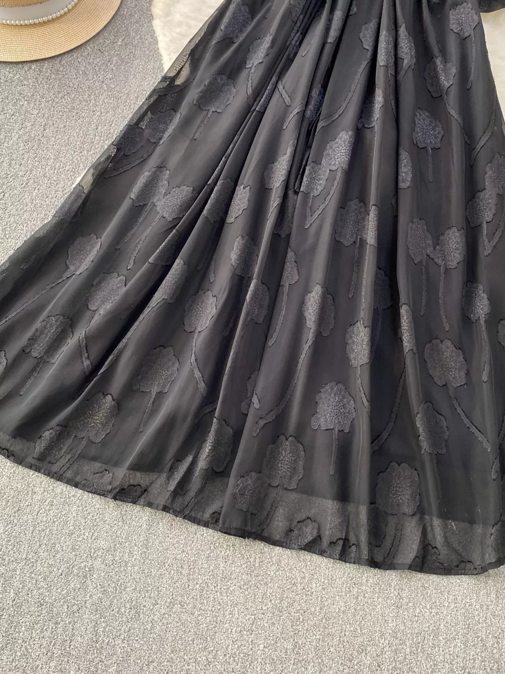 Button Front Puff Sleeve Chiffon Dress, image 10