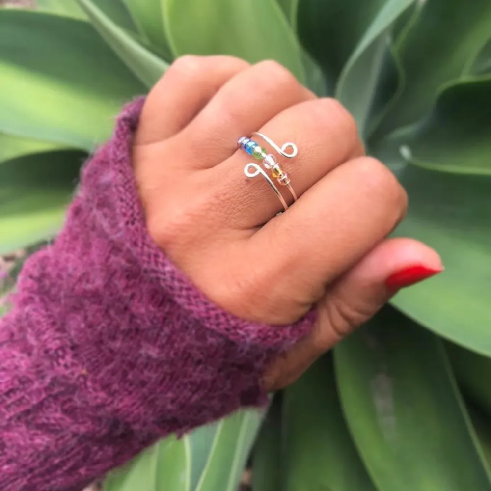 925 Sterling Silver Bead Wrap Ring, image 4