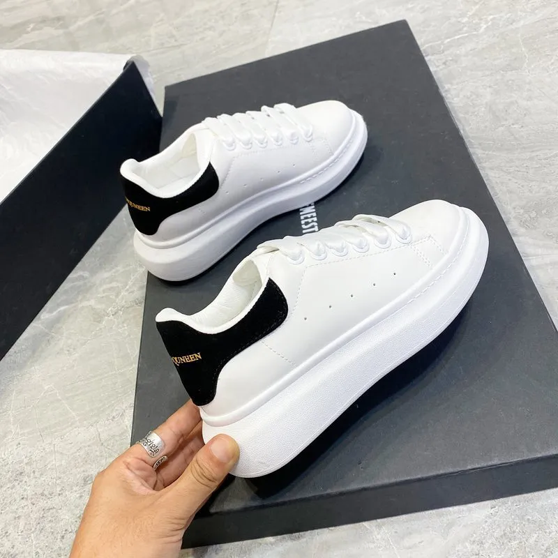 PU Leather Lace Up Round Toe Platform Sneakers, image 6