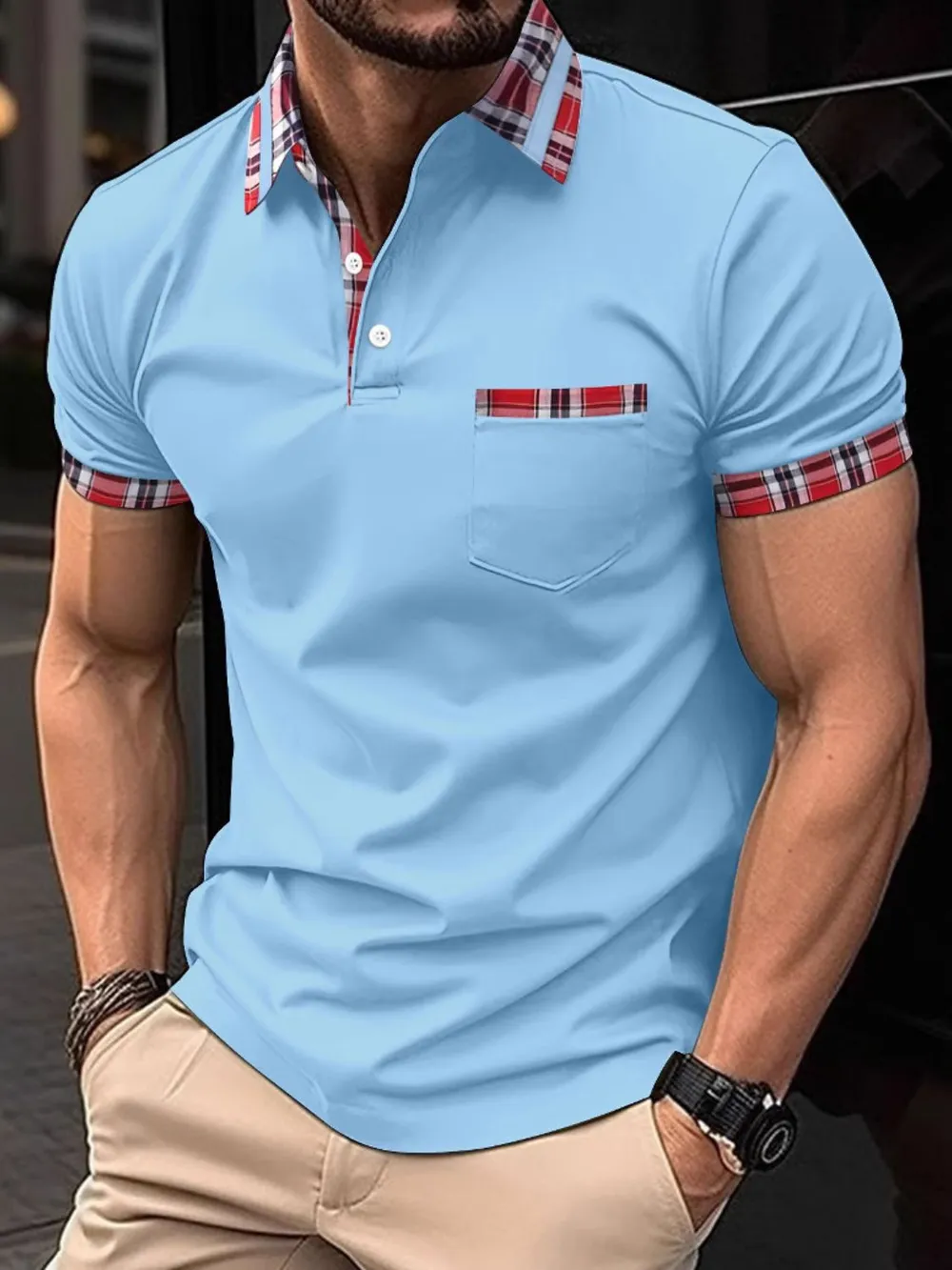 Men's Full Size Collared Neck Short Sleeve Polo Plus Size, image 4