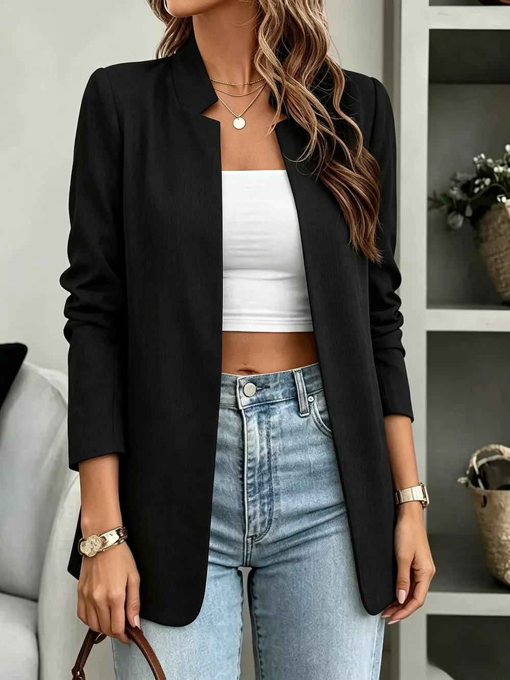 Open-Front Long Sleeve Blazer, image 3