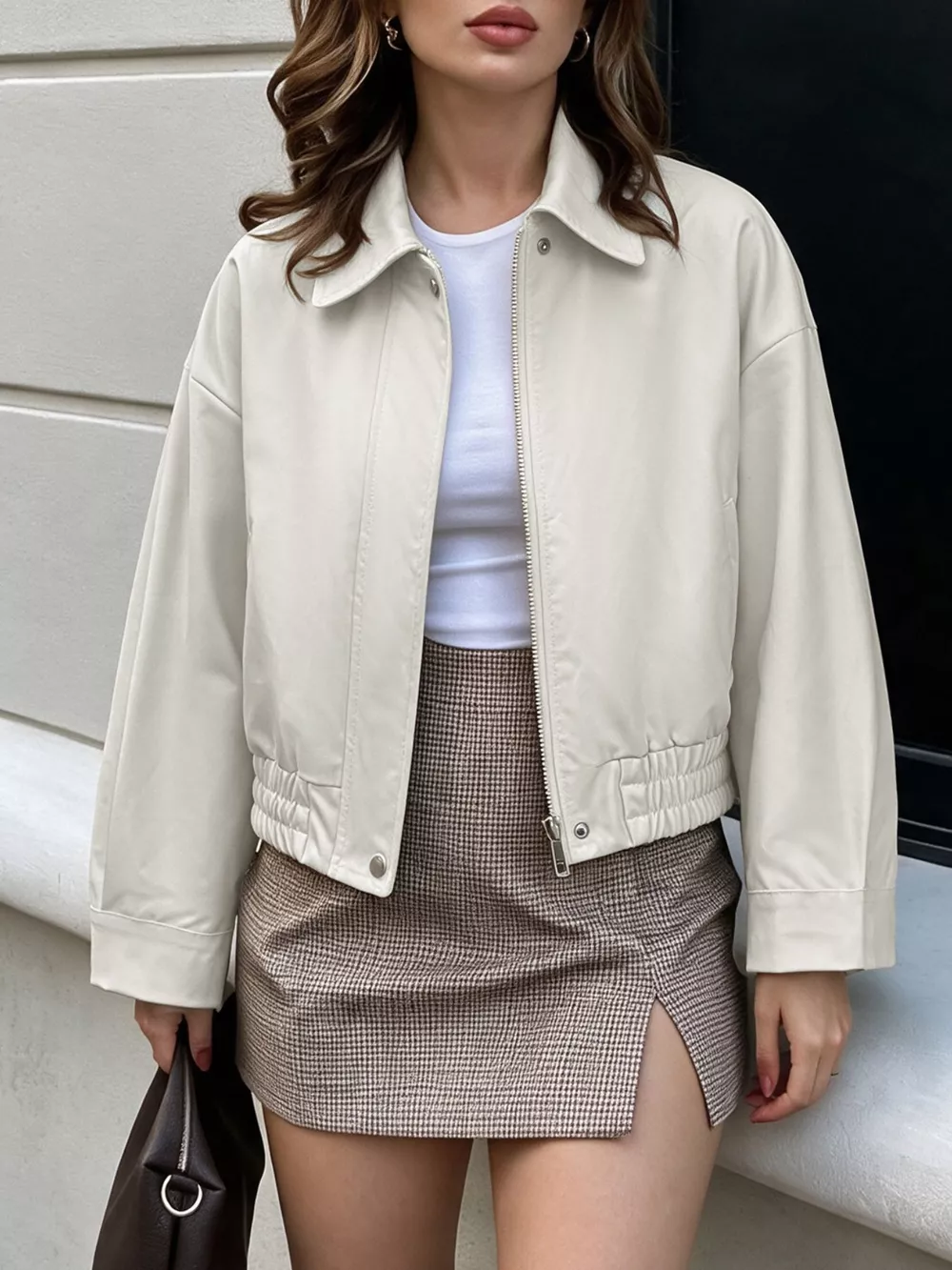 Cropped Faux Leather Jacket, image 4