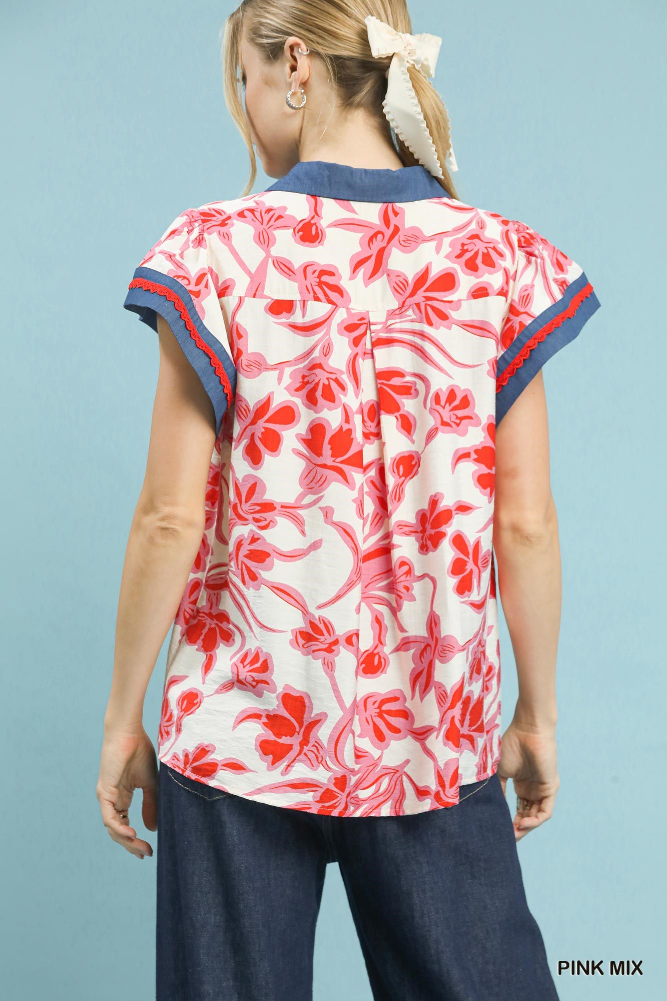 Floral Split Neck Top, image 6