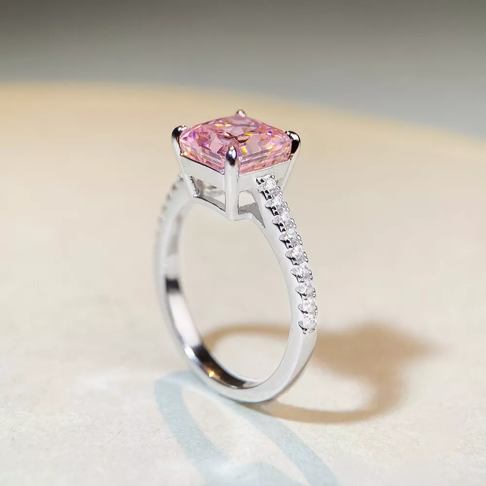 925 Sterling Silver Zircon Square Ring, image 7