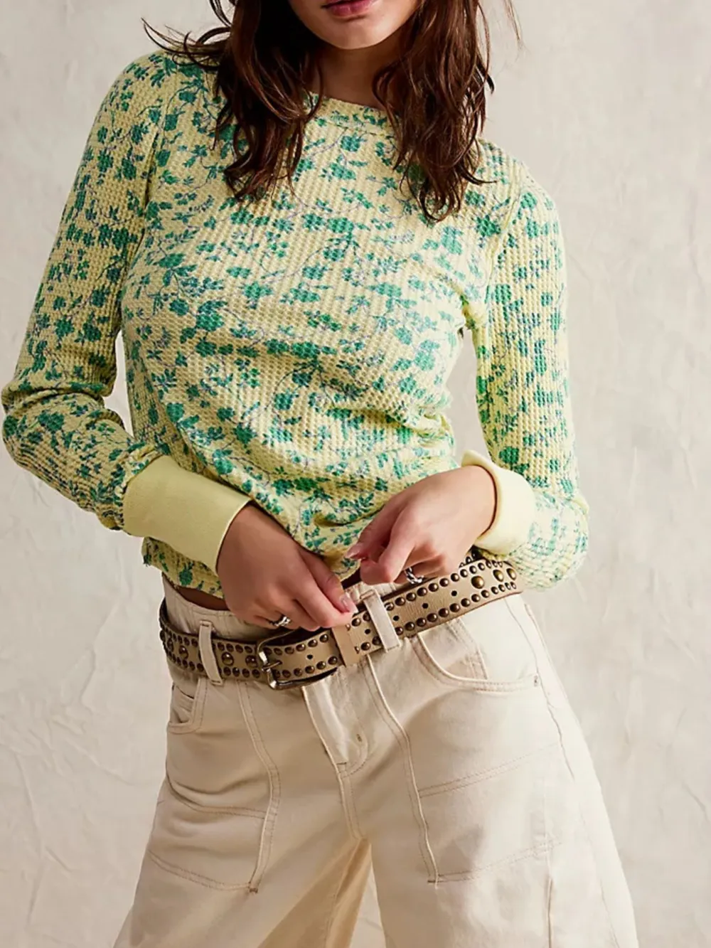 Floral Print Waffle Knit Top, image 22