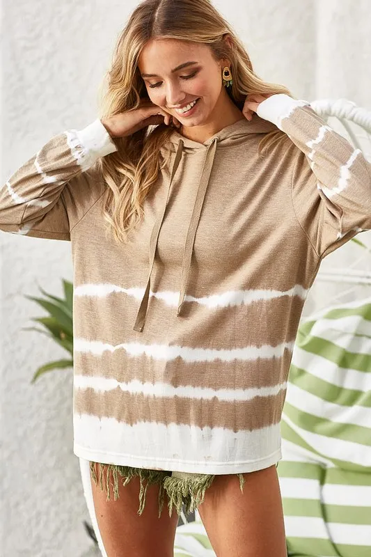 Drawstring Tie-Dye French Terry Hoodie