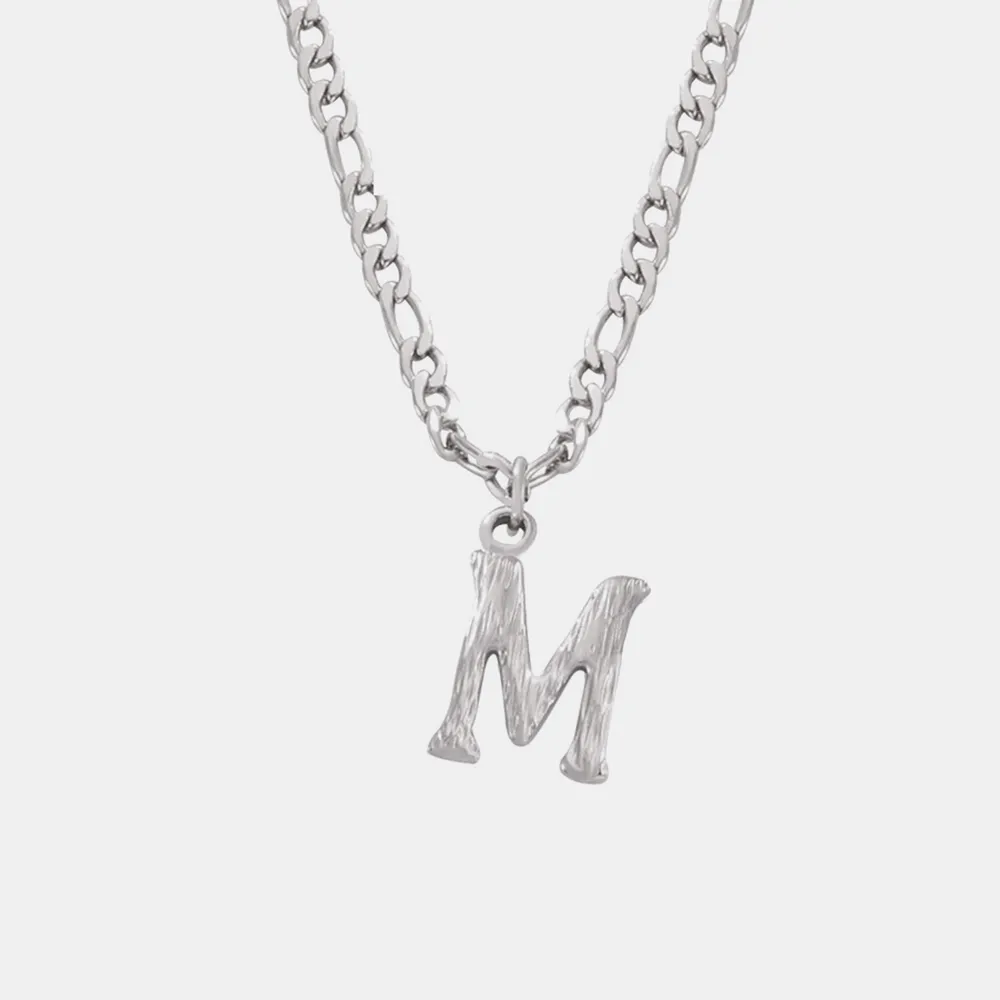Titanium Steel Letter Pendant Necklace, image 2