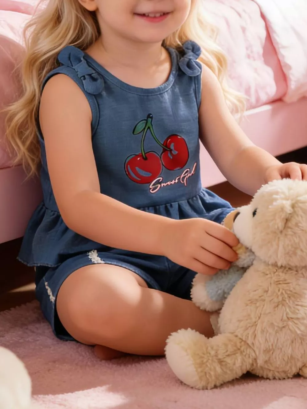 Children's Cherry Peplum Tank and Shorts Set, image 2