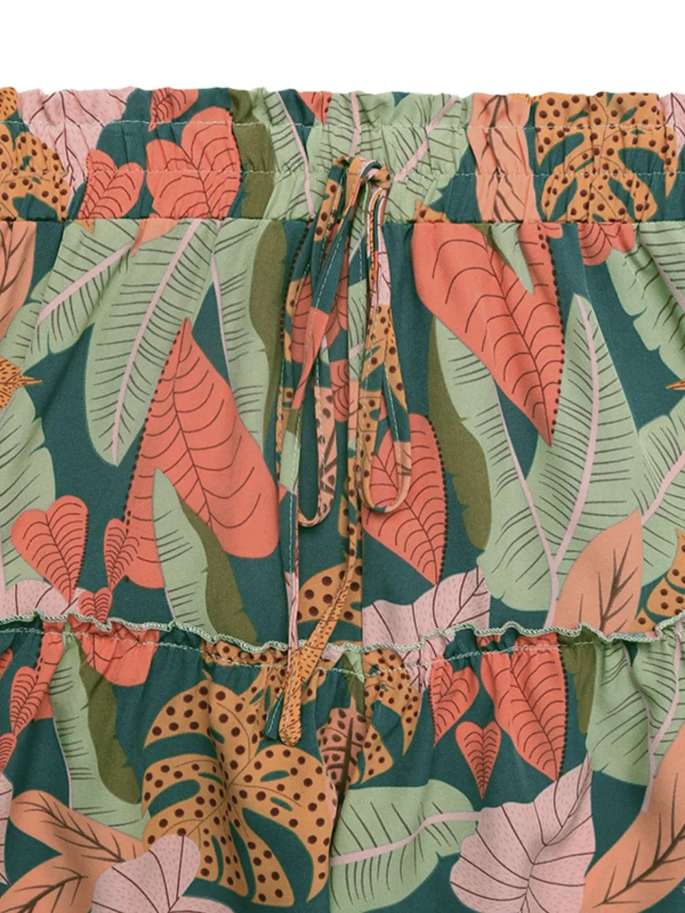 Tropical Print High Waist Shorts, image 9