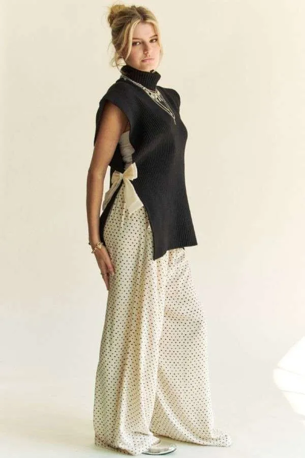 Side Split Turtleneck Sleeveless Knit Top, image 8