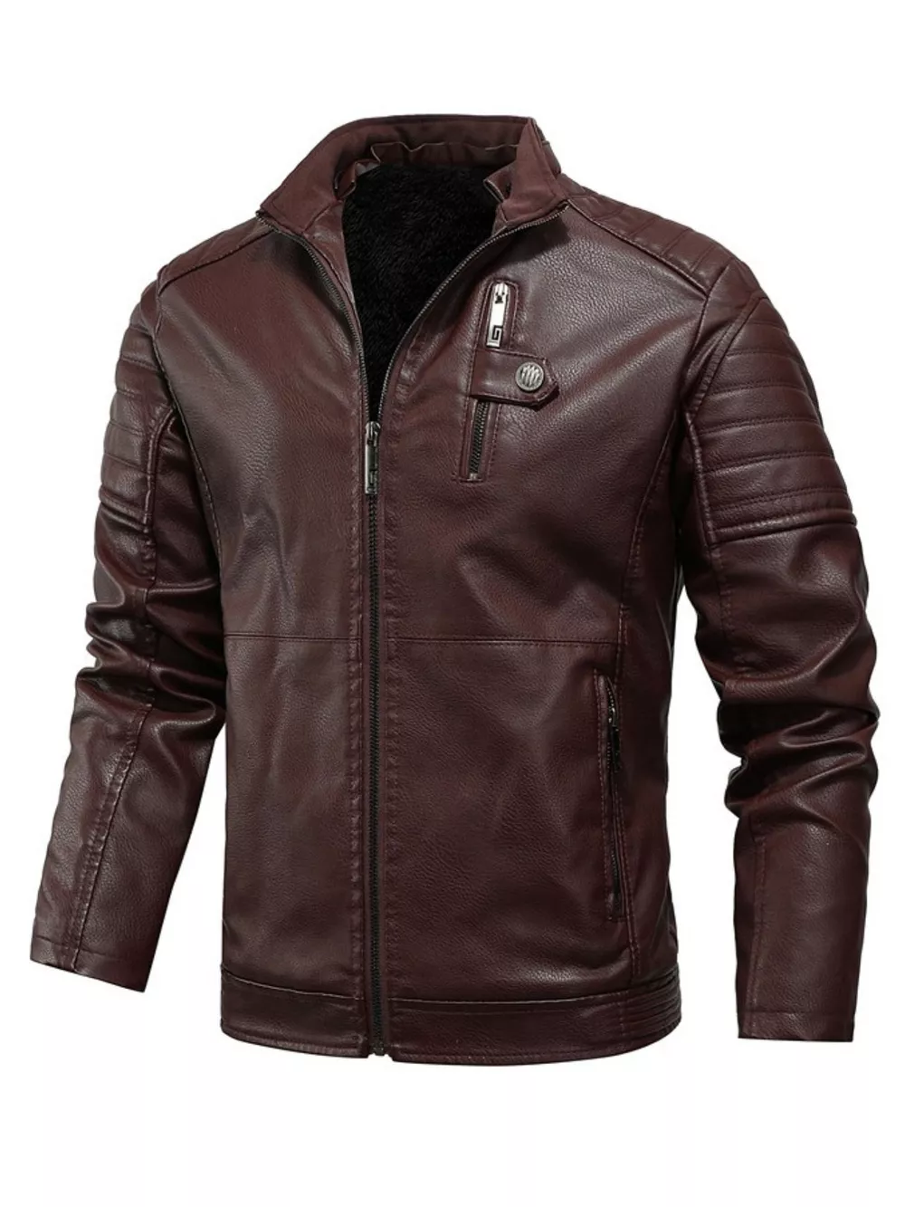 Men's Plus Size Zip Up Fleece Lined Jacket, image 4