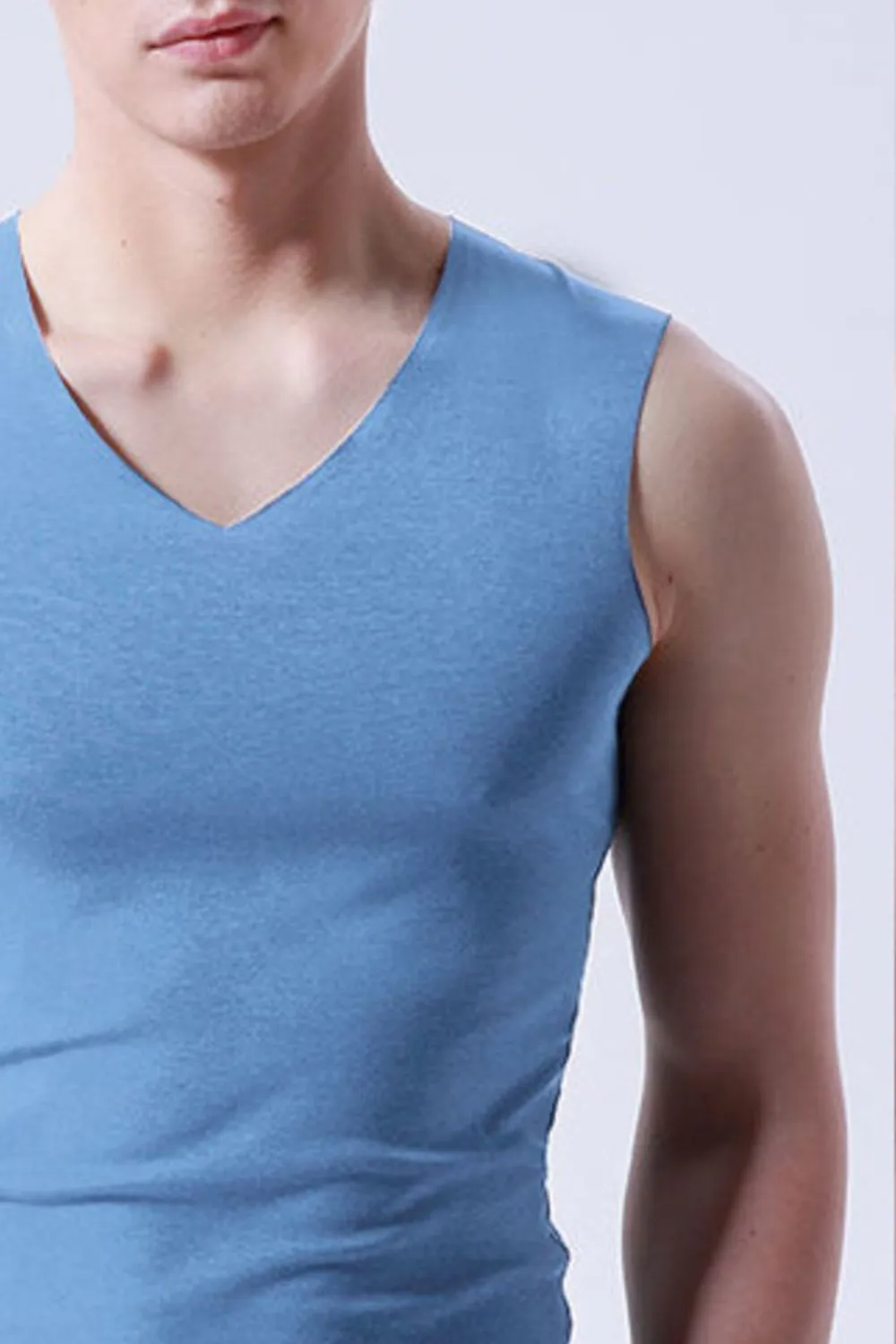 Men's Plus Size Basic Style V-Neck Tank, image 3