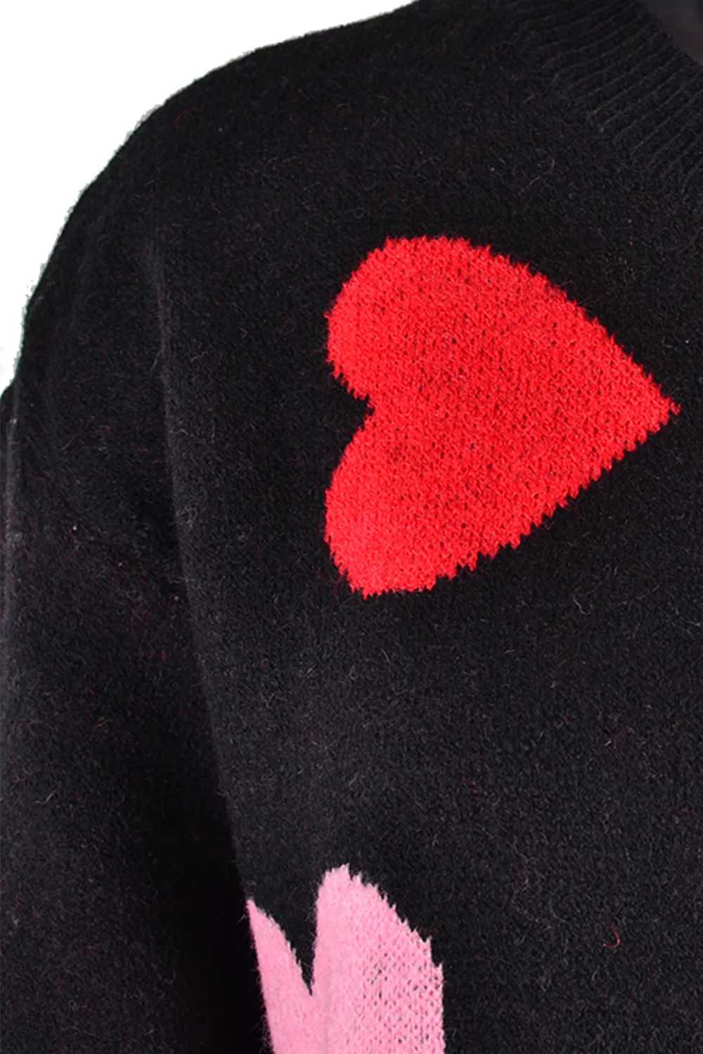 Heart Round Neck Droppped Shoulder Sweater, image 21