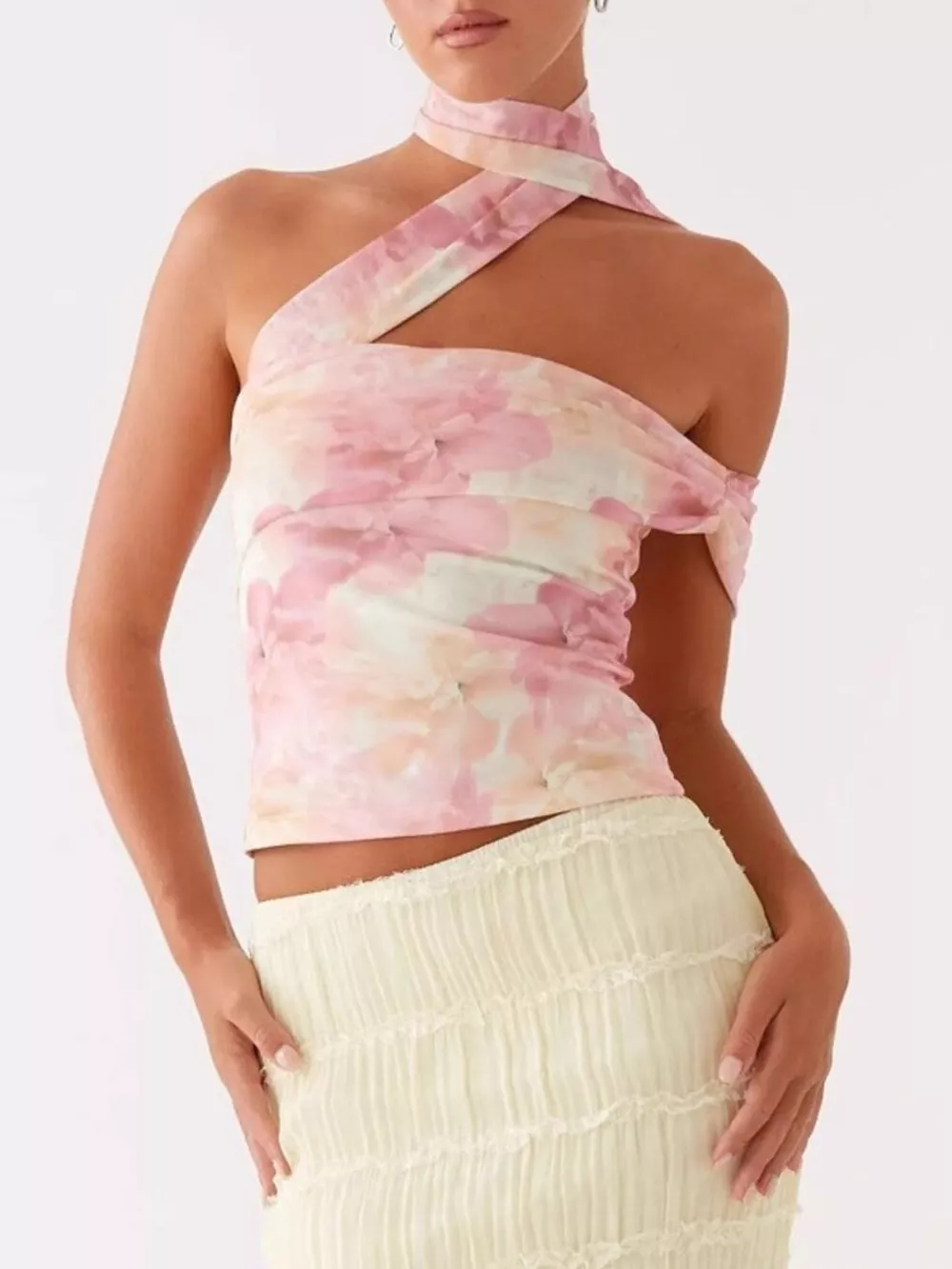 Floral Print Halter Neck Cami, image 3